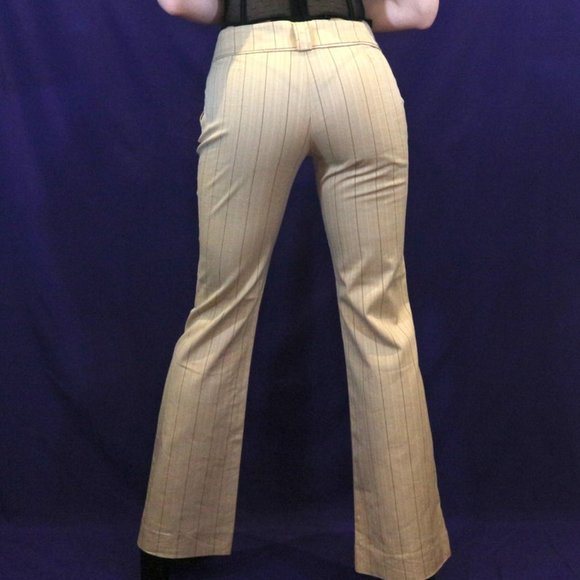 Le Chateau Beige Pin Stripe Flare Pants - Picture 2 of 4